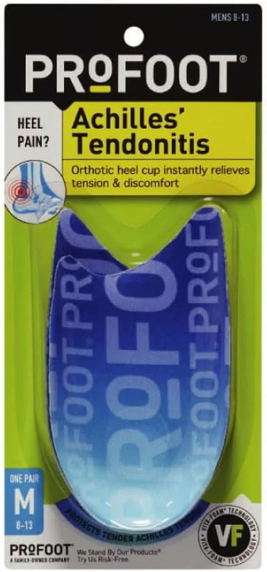profoot achilles tendonitis orthotic heel cup for men sizes 8 13 pain relief inserts